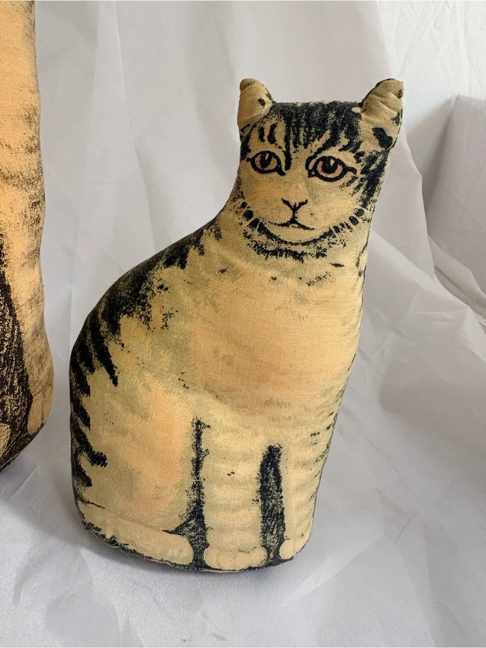 Handmade Cat Print Decorative Pillow - vintage Style
